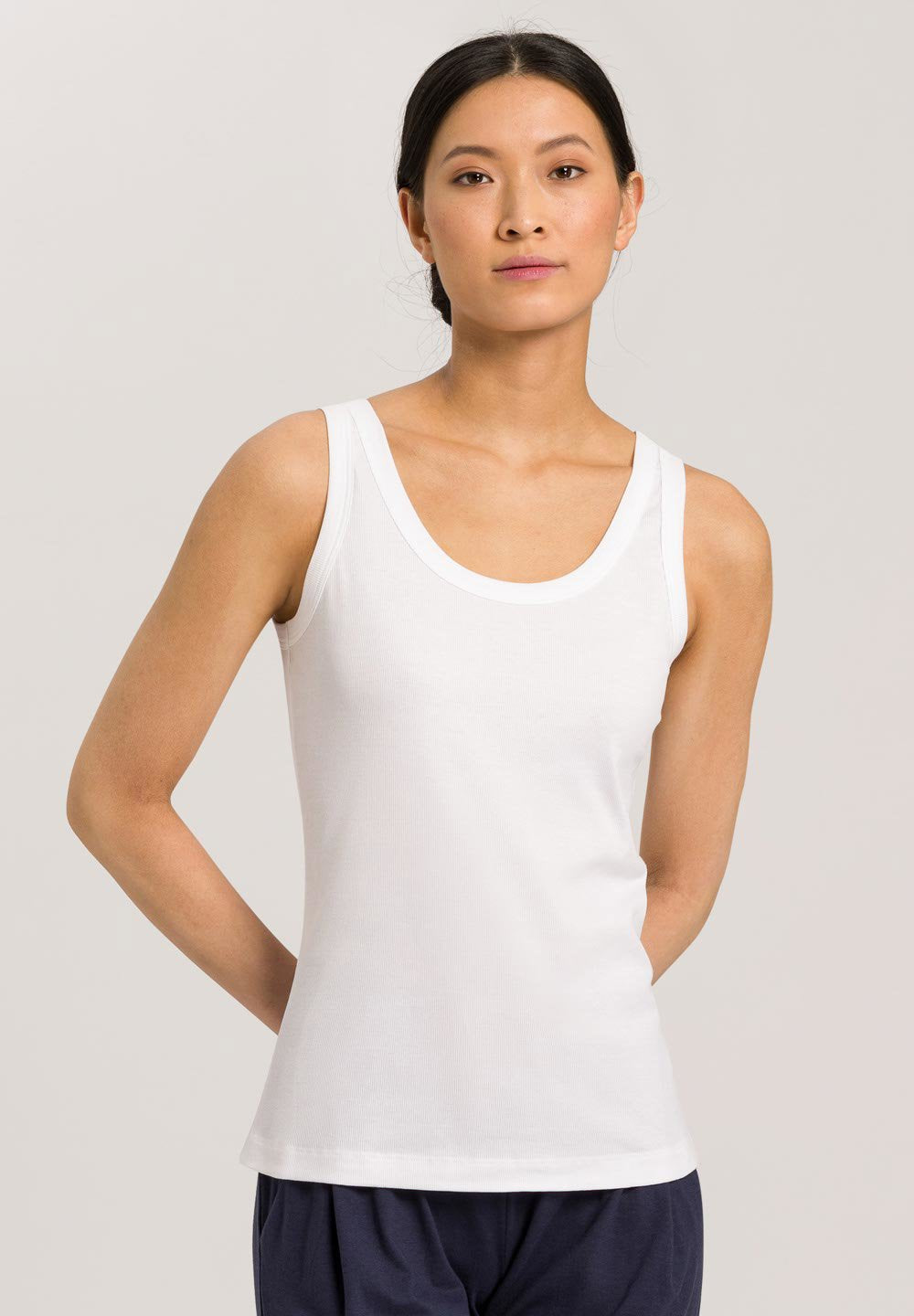 hanro-sleep-lounge-top-damen-white-baumwolle image 2