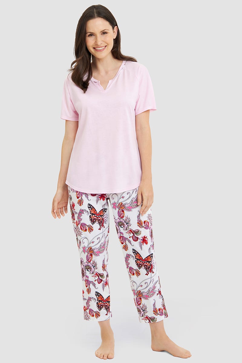 r-sch-be-happy-pyjama-7-8-schlafanzug-rosa-baumwolle image 1