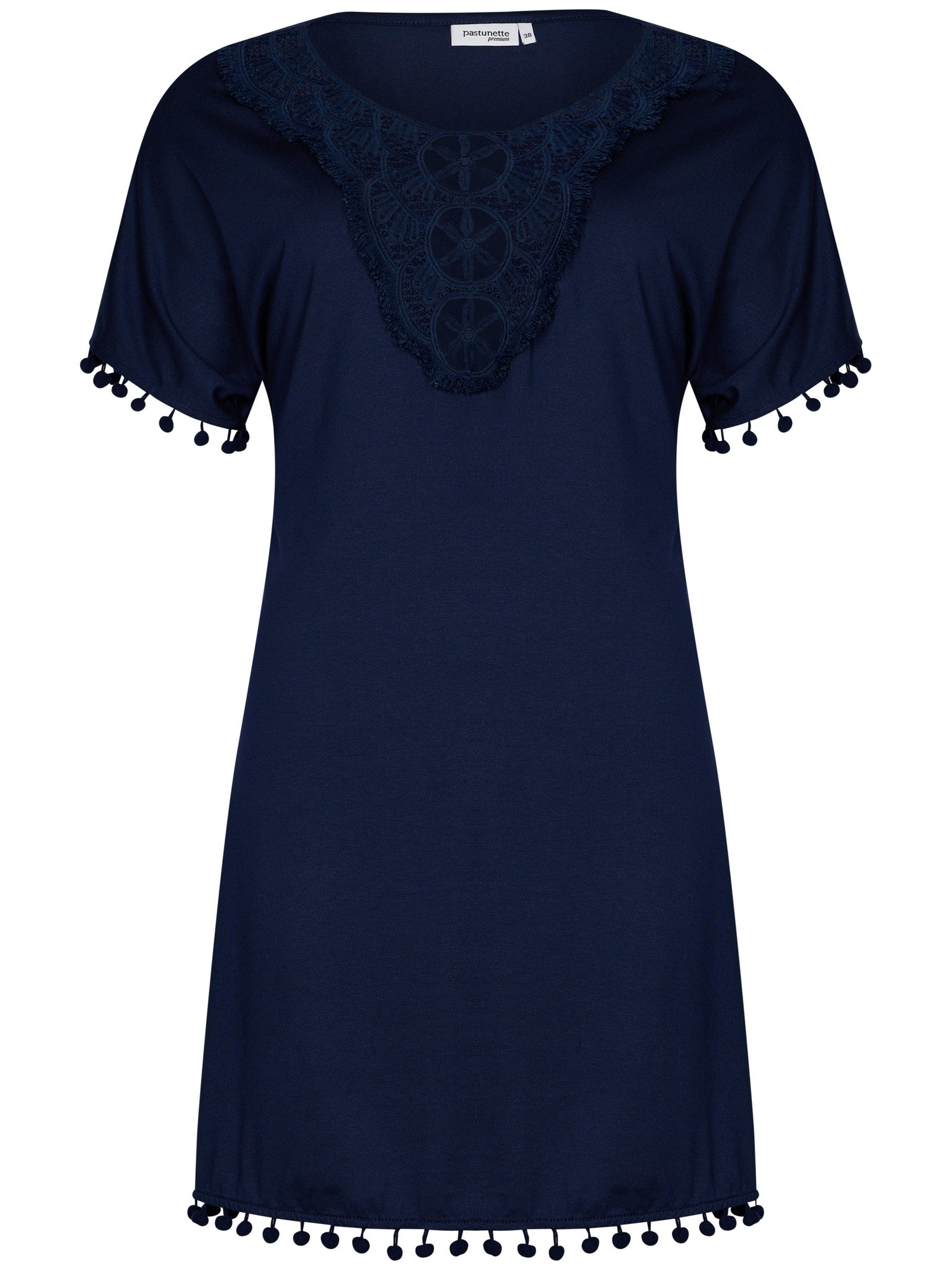 pastunette-beach-breeze-strandkleid-blau-spitze-85cm image 1