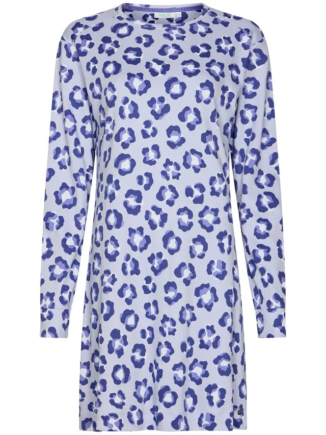 rebelle-leopard-lilac-nachthemd-lila-animal-langarm-baumwolle image 1