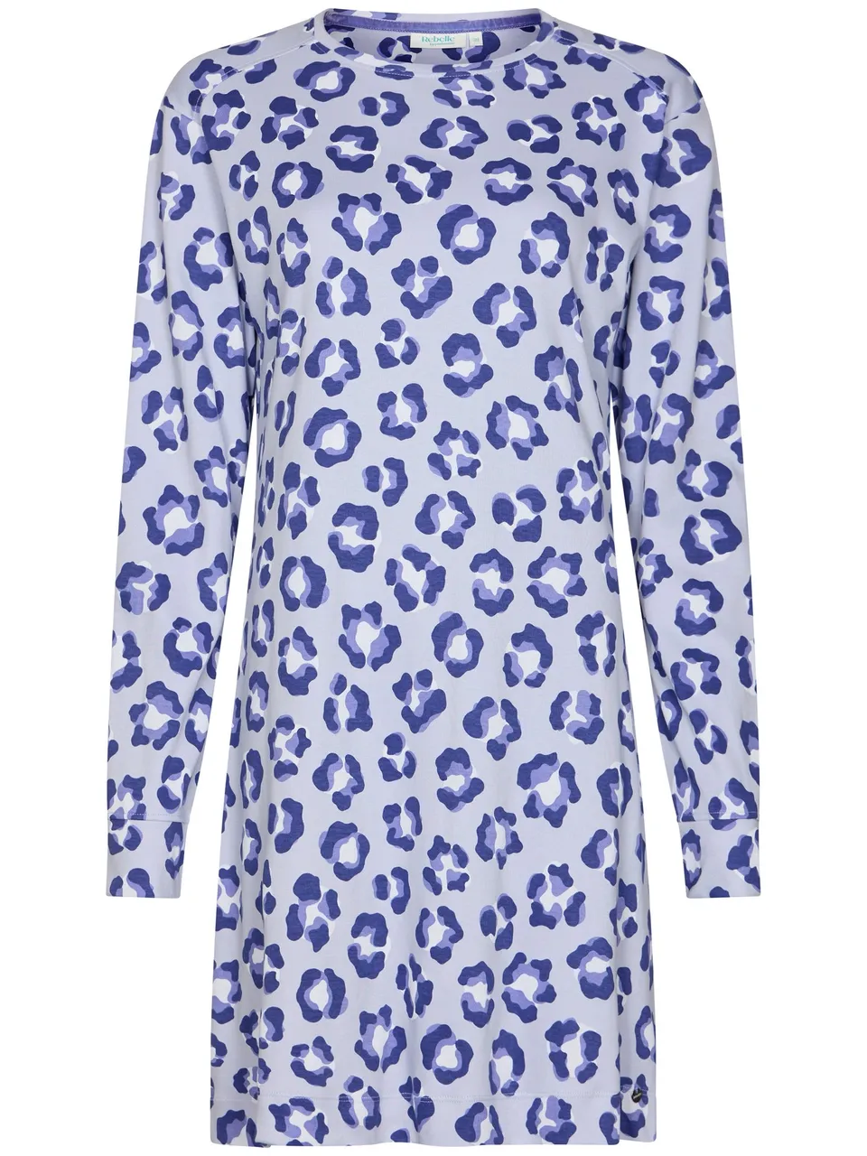 rebelle-leopard-lilac-nachthemd-lila-animal-langarm-baumwolle image 1