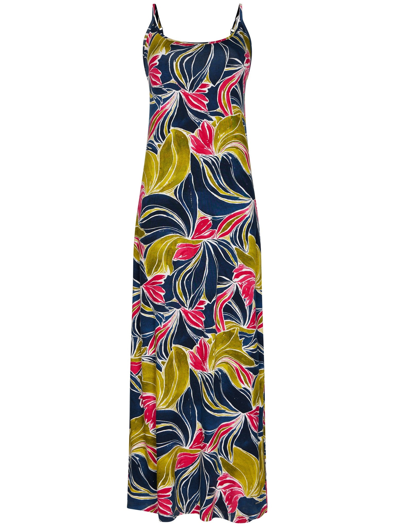pastunette-paradise-sommerkleid-blau-tropenmuster-viskose image 1