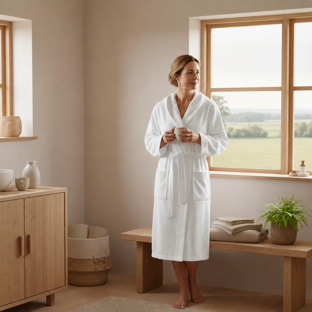 ringella-women-men-bademantel-kapuze-aqua-velours-frottee image 6