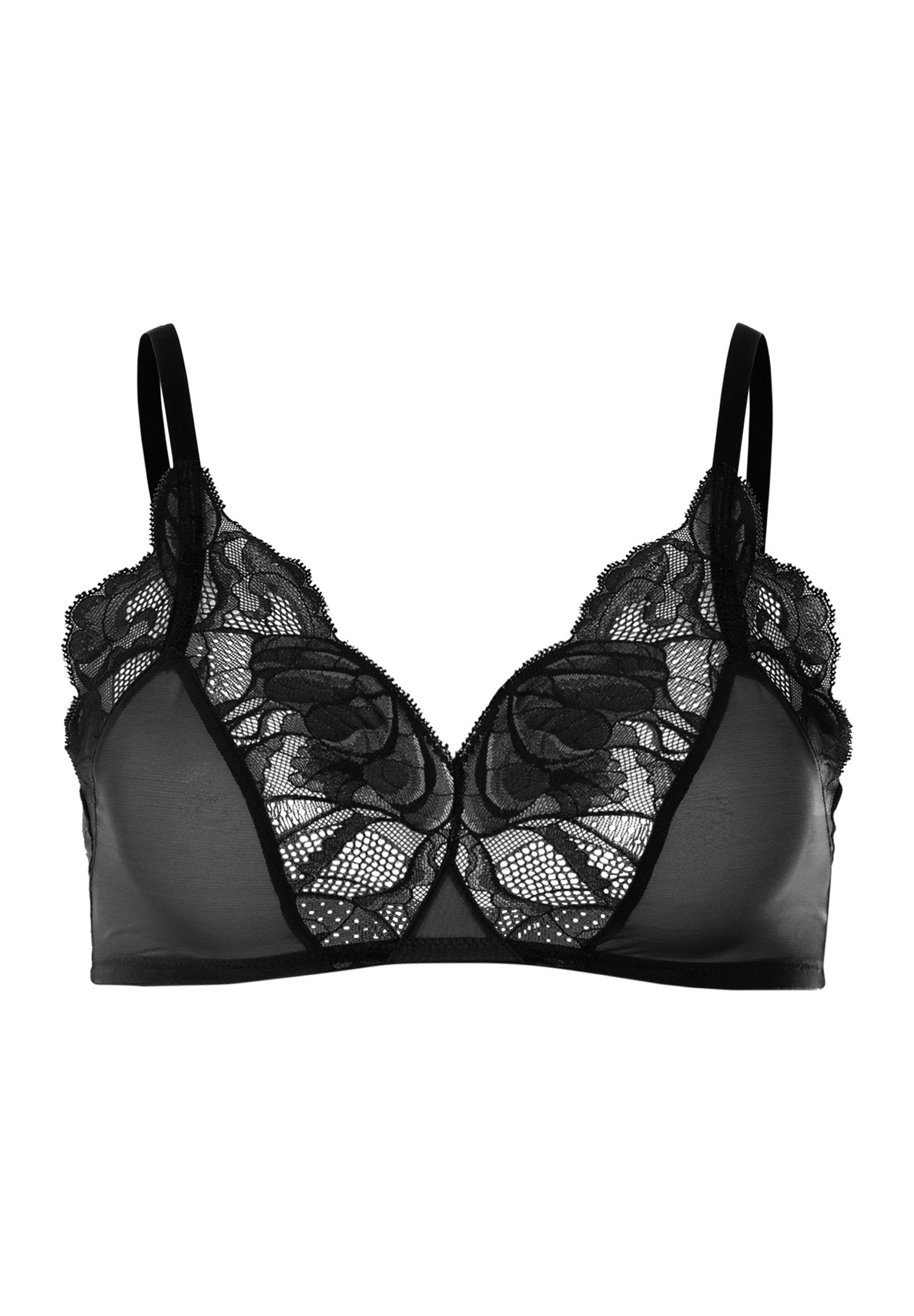 hanro-lysia-soft-cup-bra-bh-schwarz-spitze-ohne-b-gel image 1