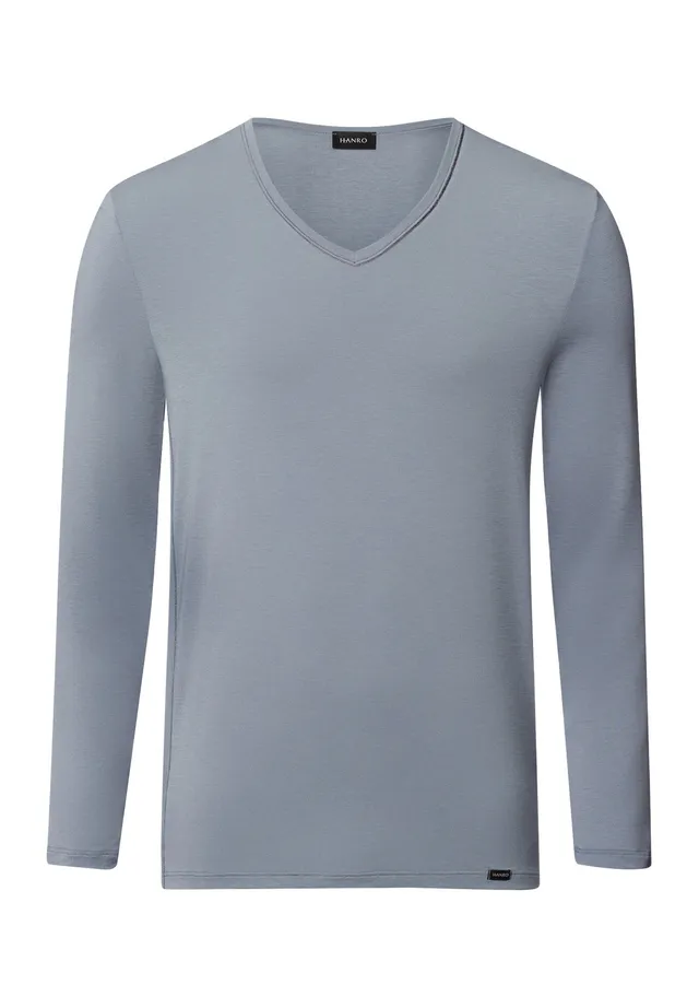 hanro-natural-function-langarm-shirt-cliff-grey-tencel-herren image 1