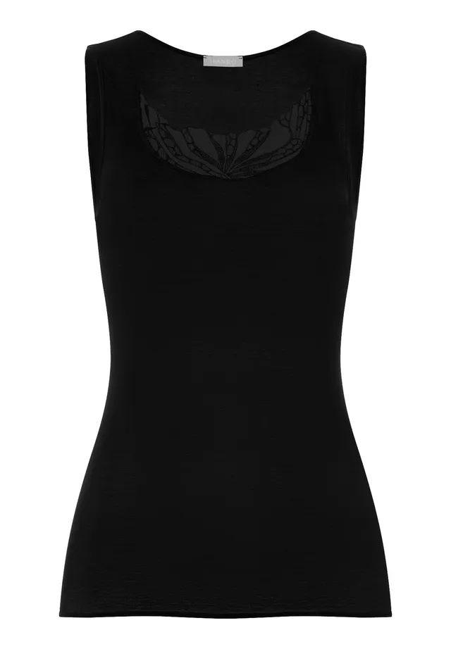hanro-rosaria-tank-top-tr-gertop-schwarz-baumwolle image 1