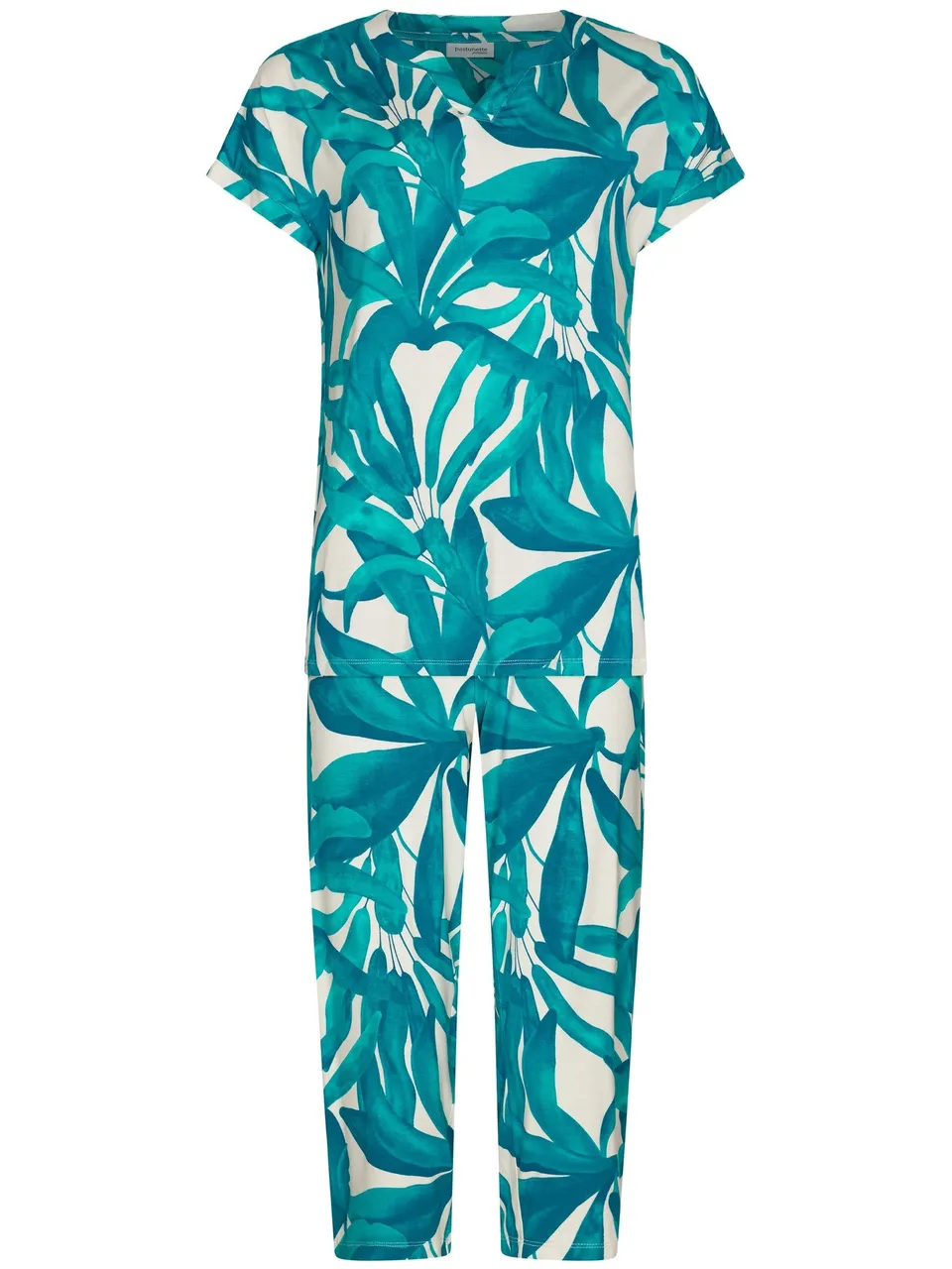 pastunette-premium-emerald-oasis-pyjama-t-rkis-3-4-hose image 1