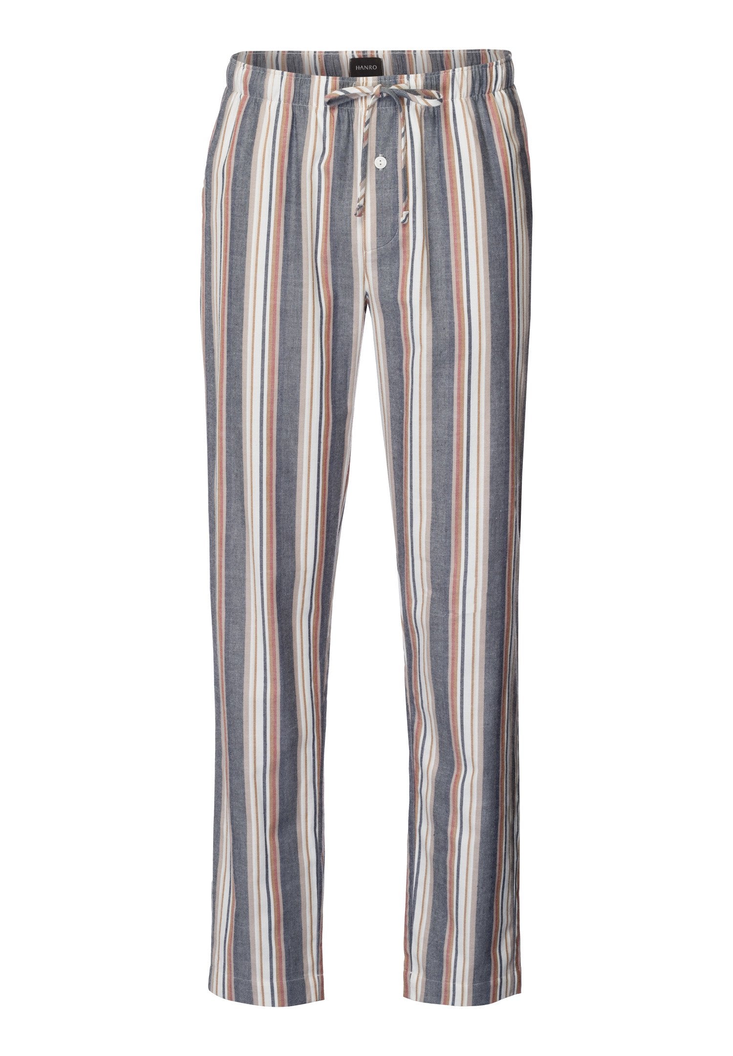 hanro-cozy-comfort-pyjamahose-herren-redwood-stripe-karo-baumwolle image 1