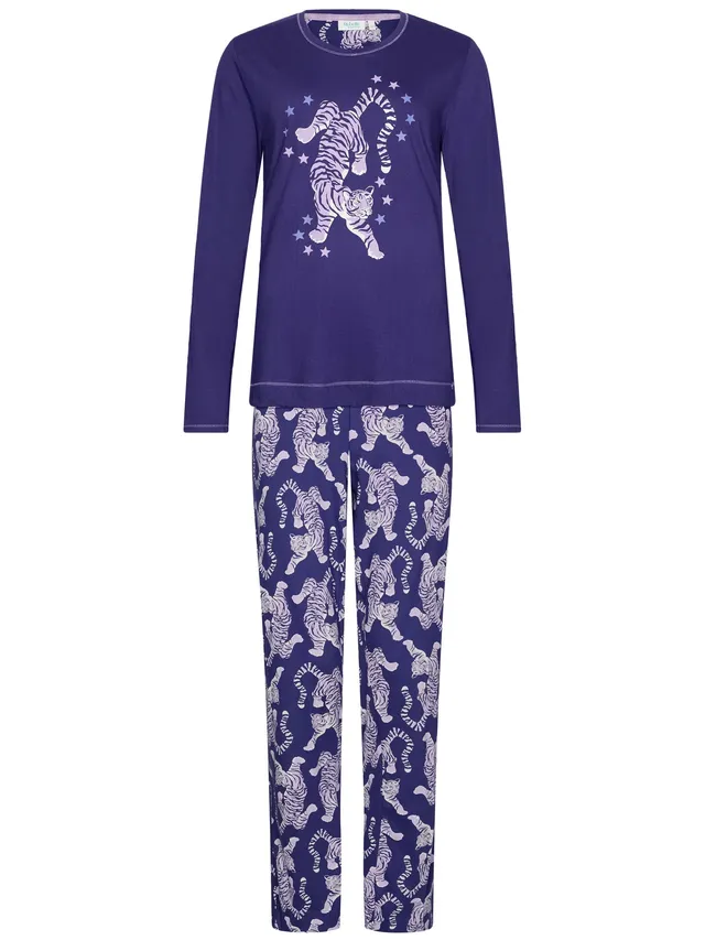 rebelle-tiger-star-pyjama-lila-bio-baumwolle image 1