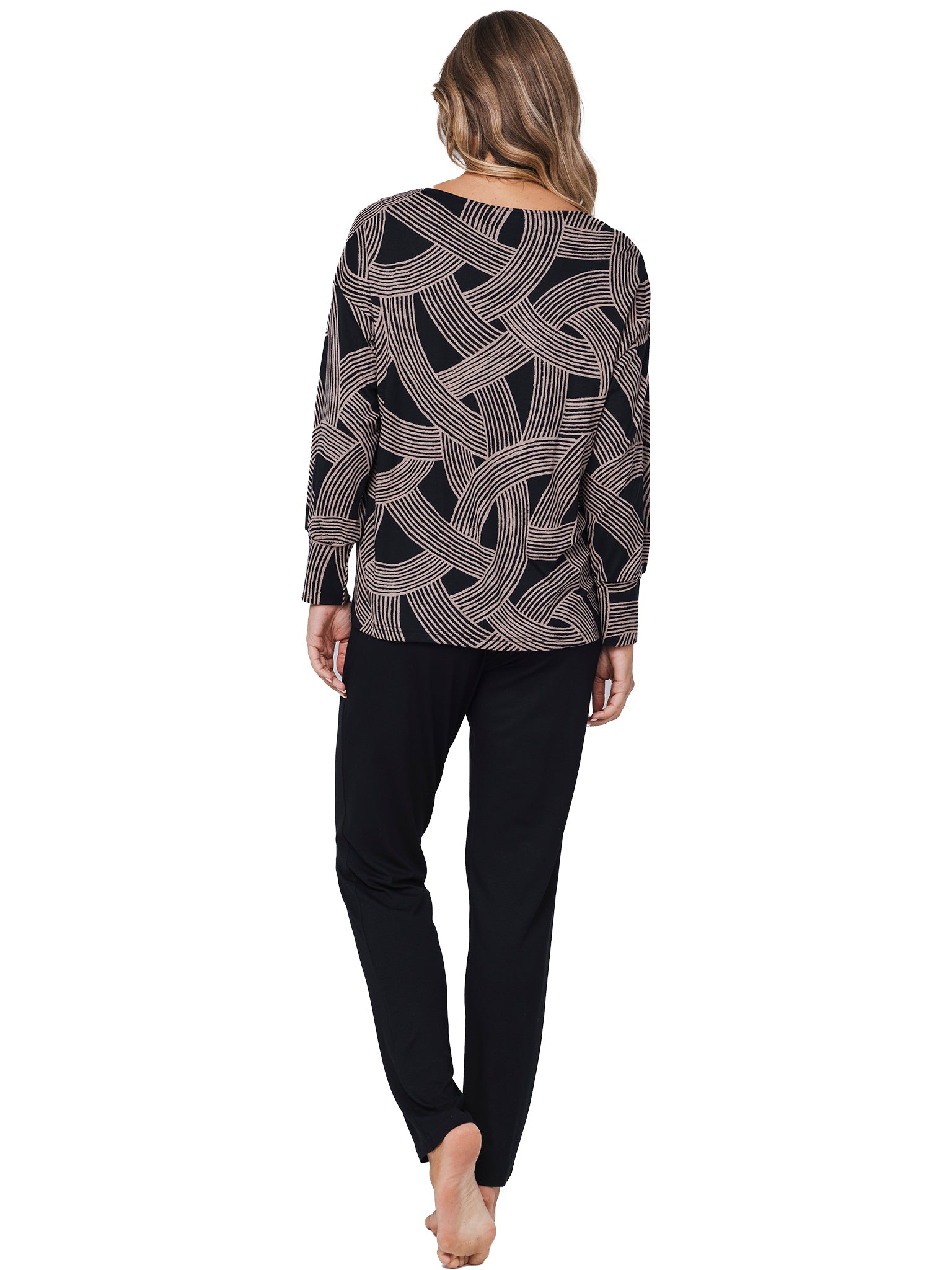 pastunette-premium-balance-pyjama-schwarz-viskose-langarm image 4