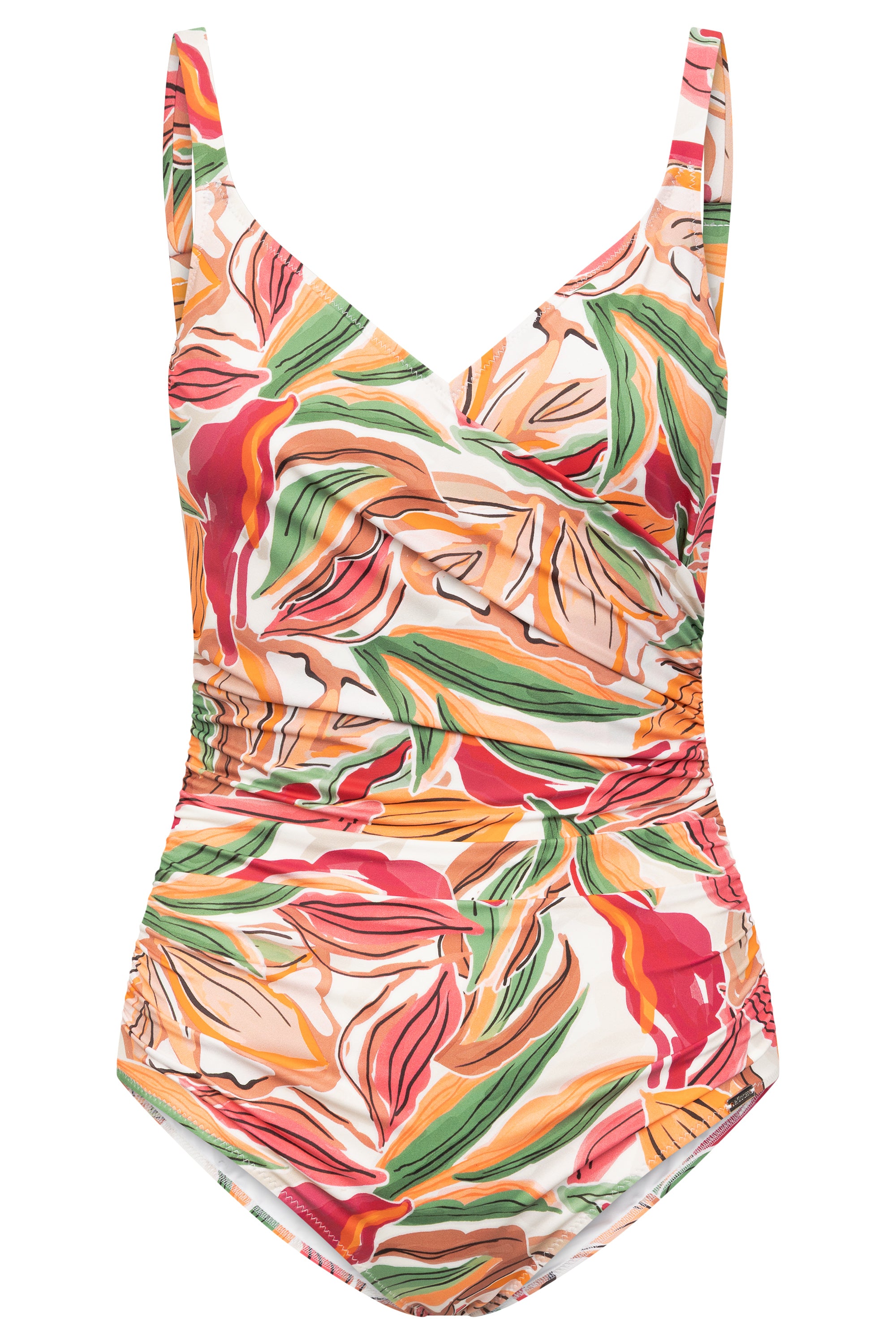 r-sch-be-happy-badeanzug-bl-tterdruck-damen-orange image 2