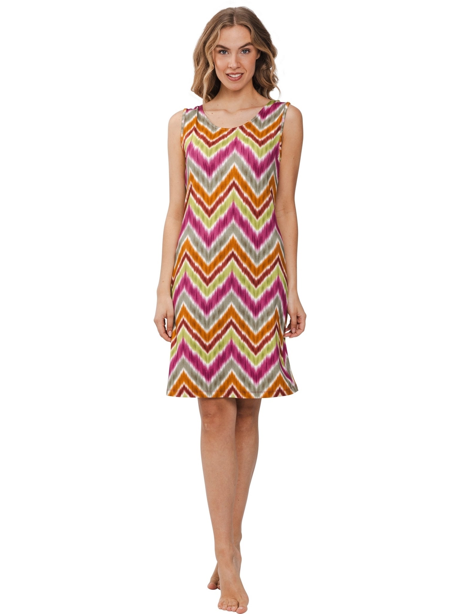 pastunette-watercolor-chevron-strandkleid-multi-rmellos-viskose image 2