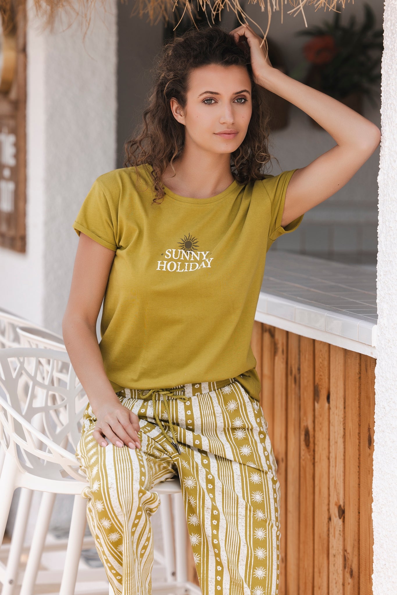 myrebelle-sunny-holiday-pyjama-gr-n-baumwolle-mit-print image 2