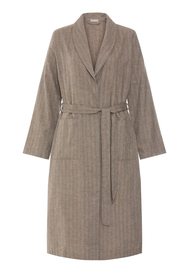 hanro-woolen-luxury-robe-115cm-earthy-woven-merinowolle-damen image 1