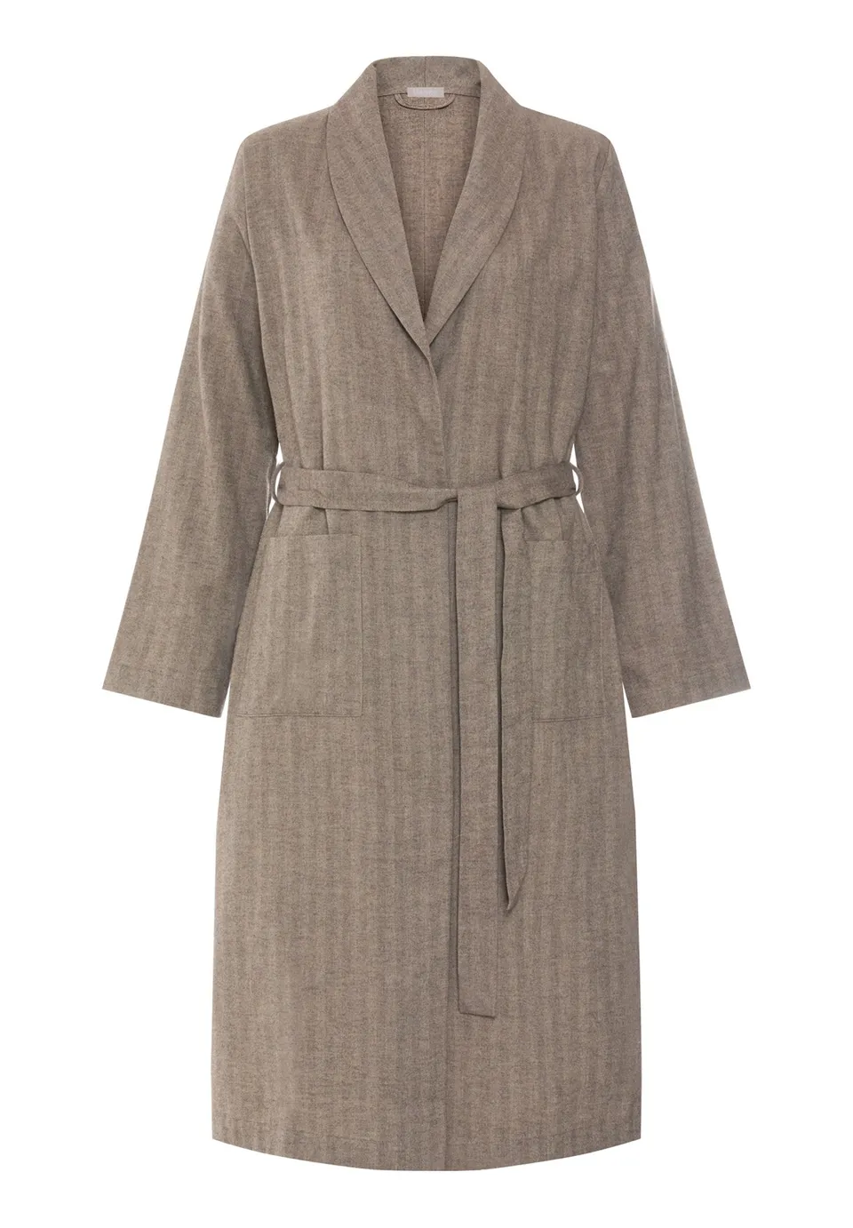 hanro-woolen-luxury-robe-115cm-earthy-woven-merinowolle-damen image 1