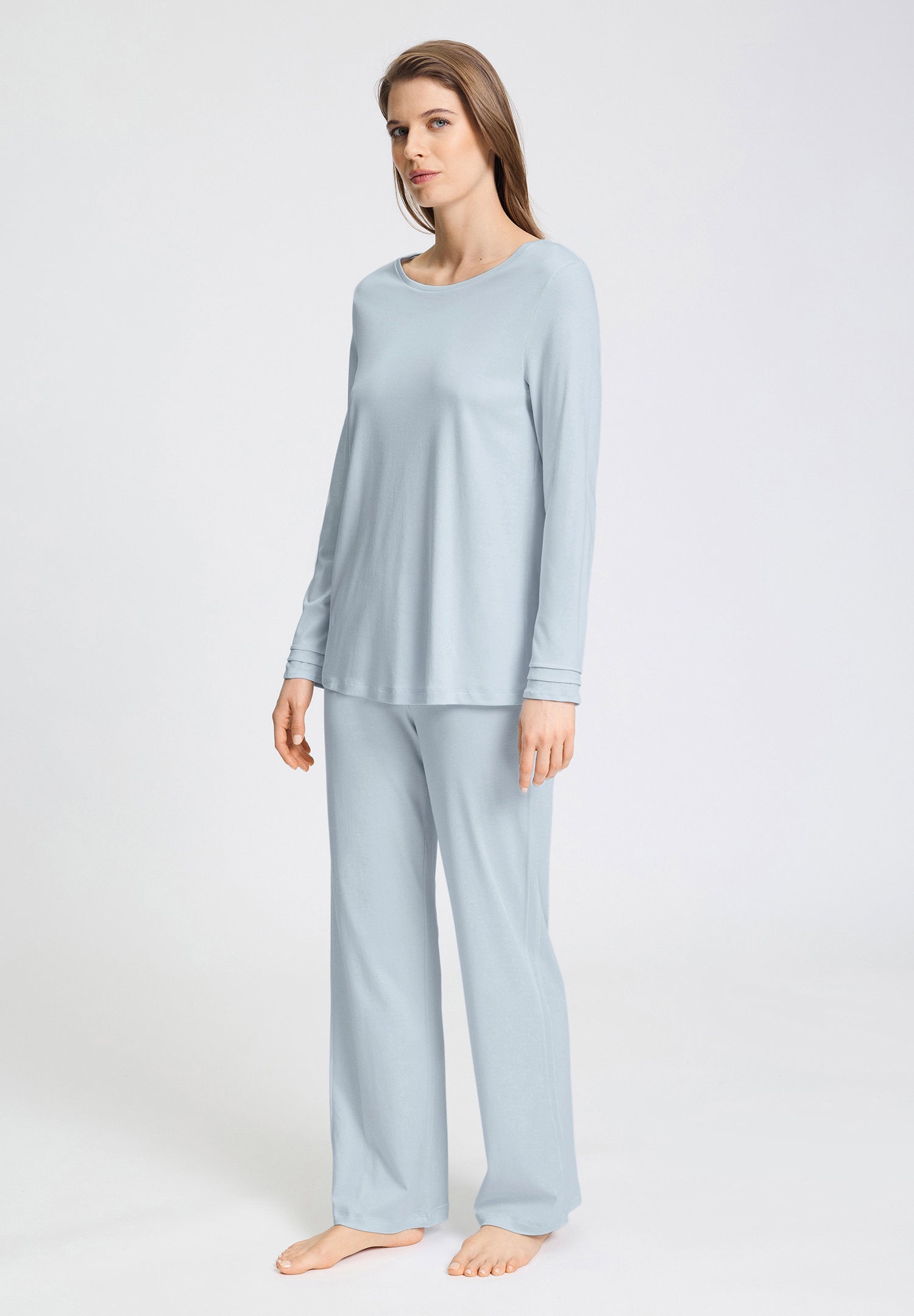 hanro-pilar-pyjama-damen-pastel-sky-baumwolle-interlock image 6