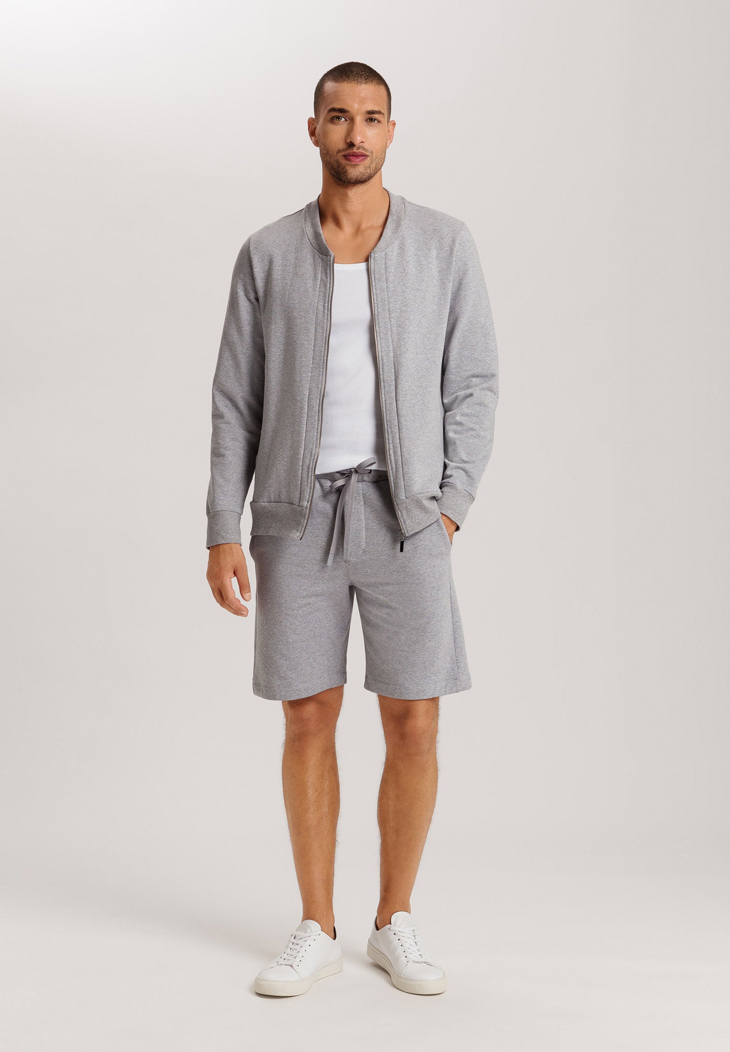 hanro-natural-living-shorts-075772-grey-melange-bio-baumwolle image 5