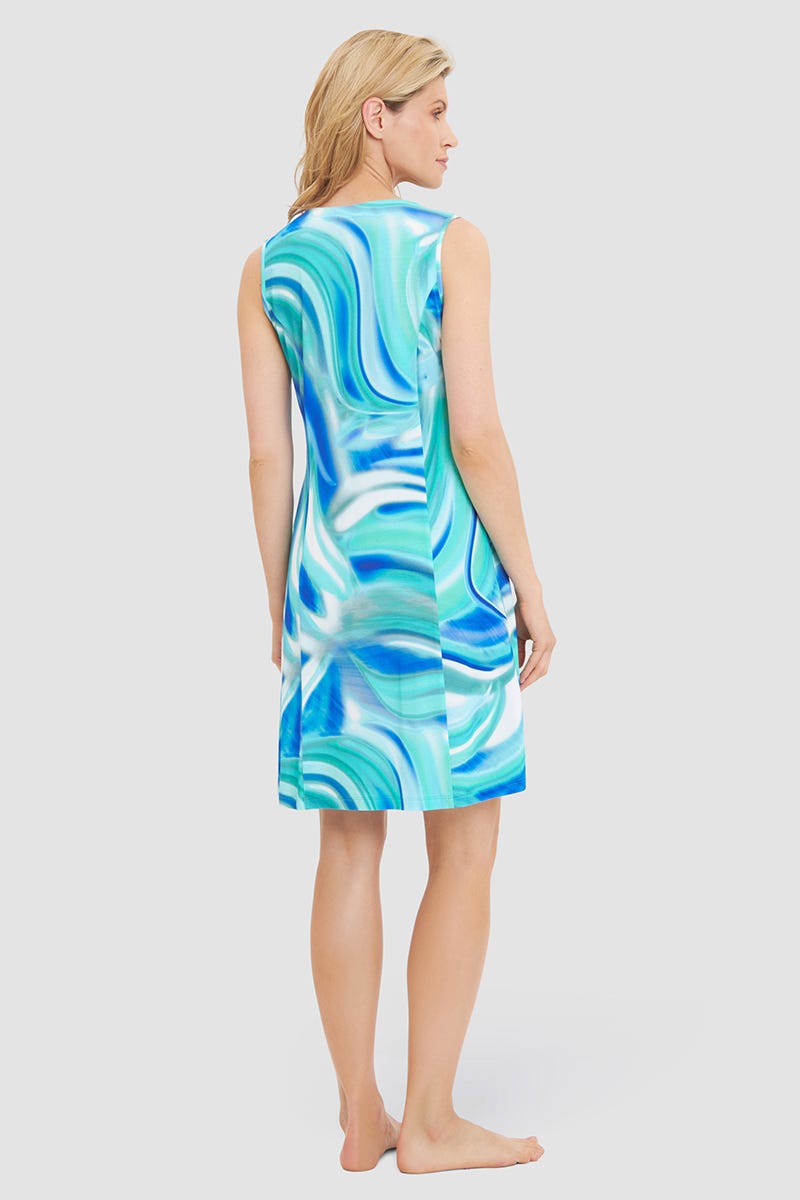 r-sch-be-happy-strandkleid-knielang-t-rkis-wellen-viskose image 3