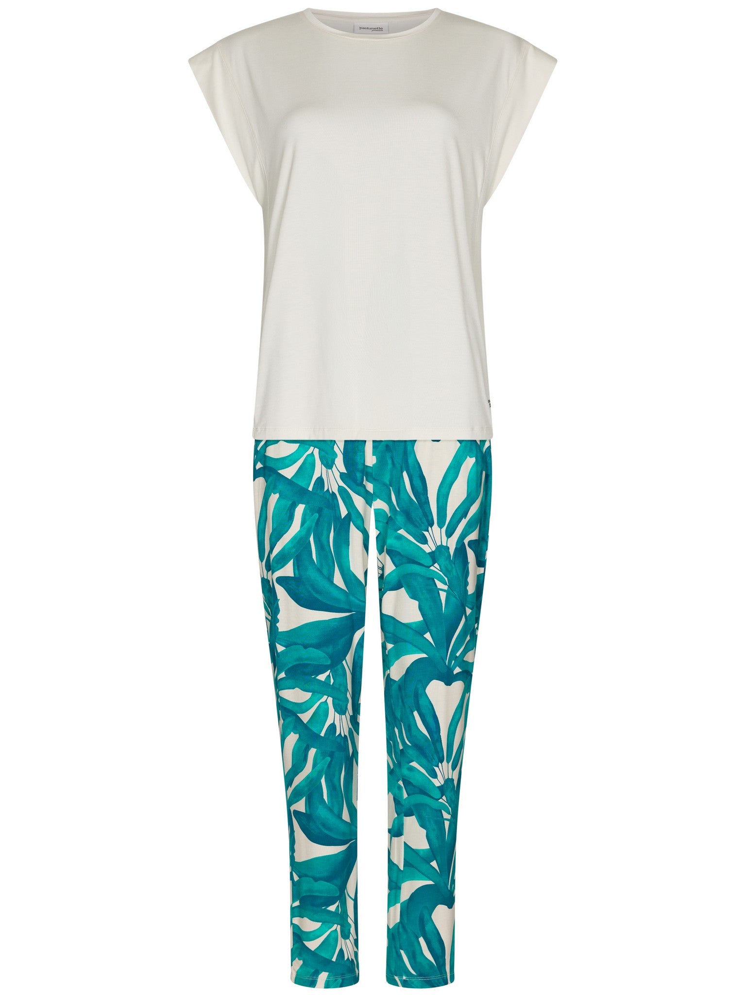 pastunette-premium-emerald-oasis-pyjama-t-rkis-ecru image 1