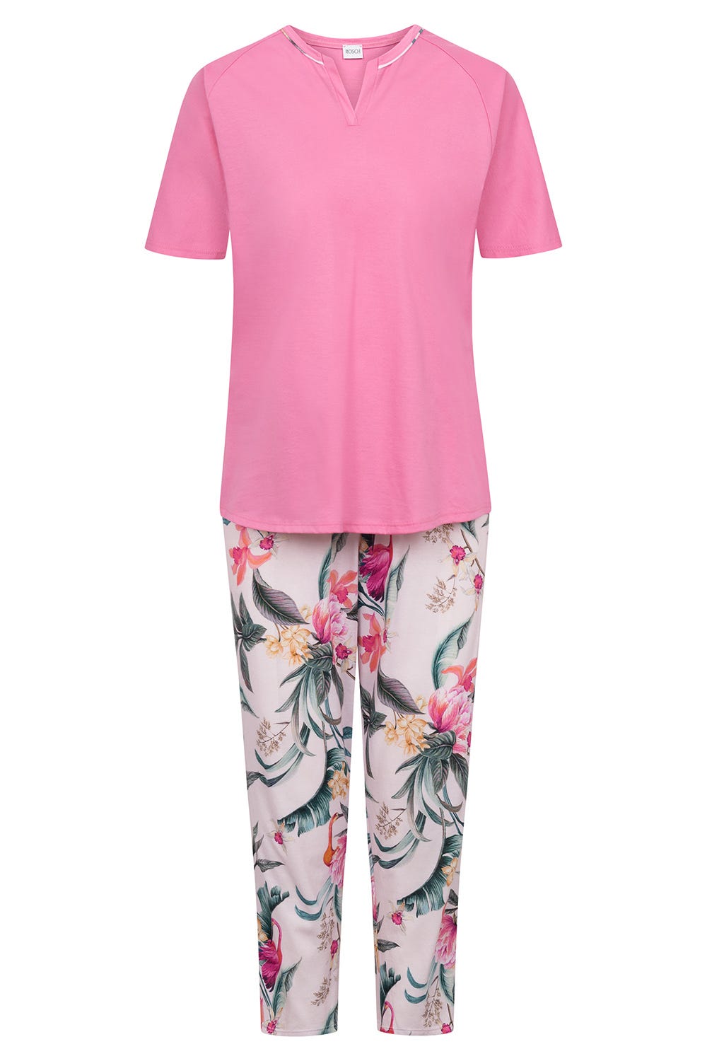 r-sch-be-happy-pyjama-kurzarm-pink-floral-hose image 2
