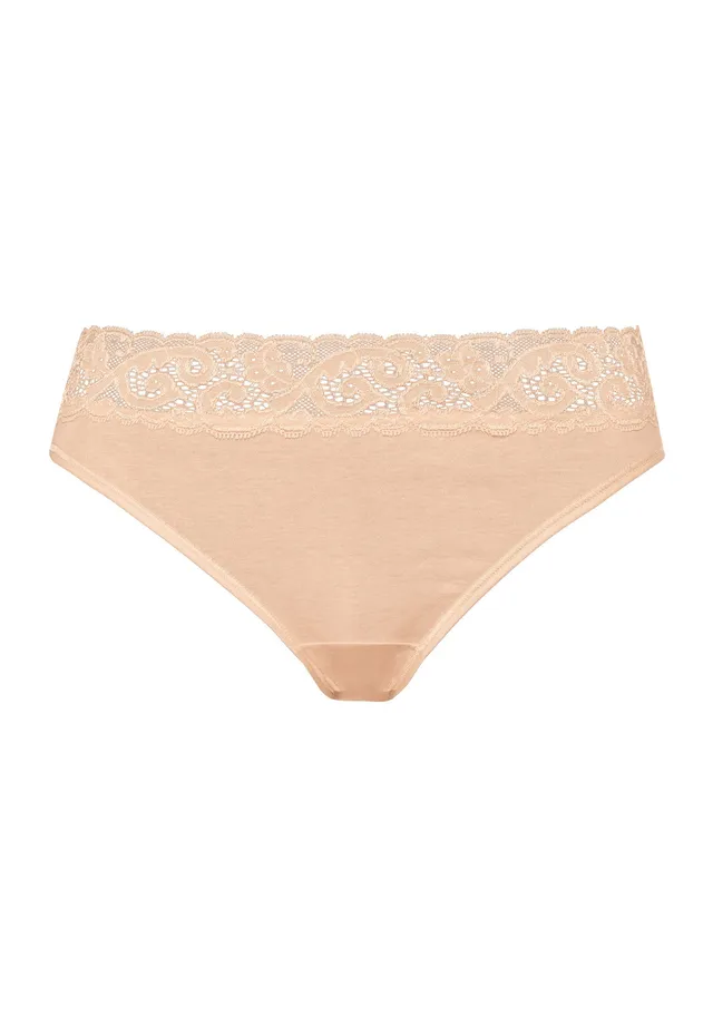 hanro-moments-slip-beige-baumwolle-spitze-damen-mini-briefs image 1