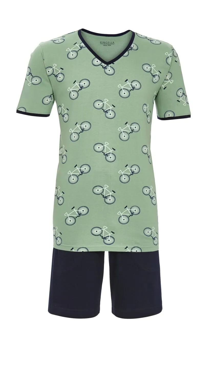 ringella-herren-shorty-fahrrad-kurzpyjama-v-ausschnitt-baumwolle image 1