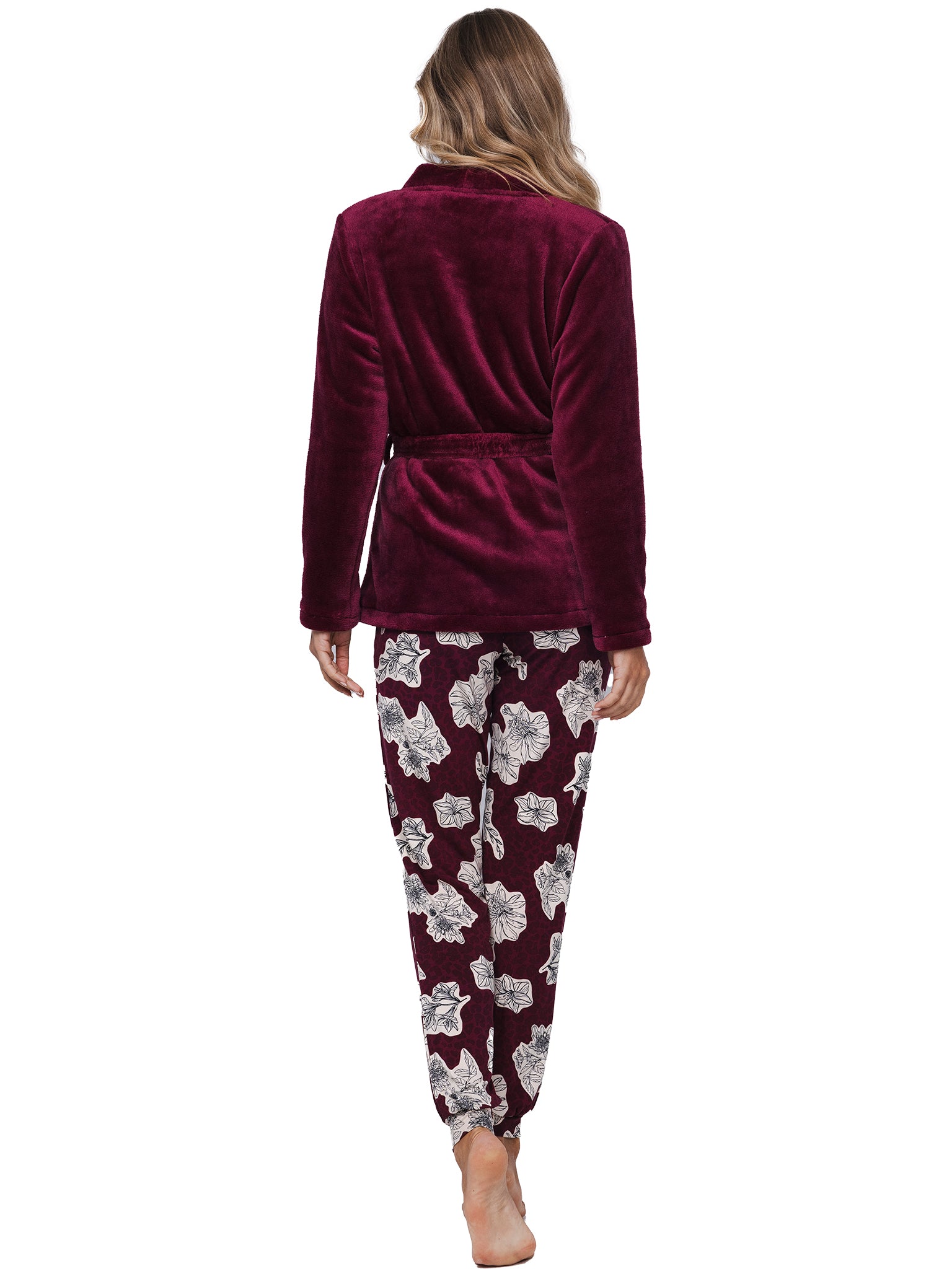 pastunette-premium-burgundy-dream-hausmantel-bordeaux-coral-fleece image 3