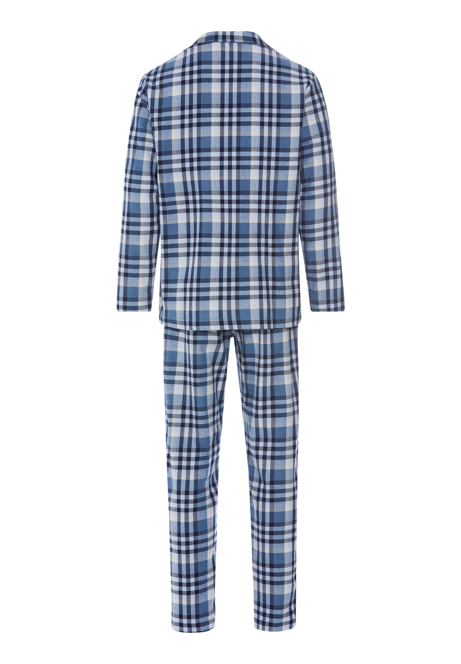hanro-cozy-comfort-pyjama-pacific-squares-kariert-aus-flanell image 3