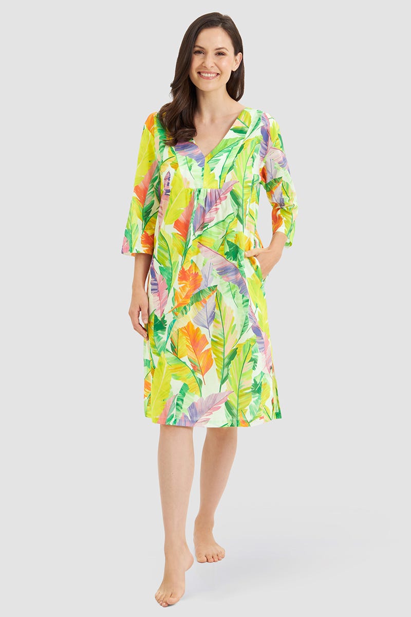 r-sch-be-happy-strandkleid-knielang-gr-n-baumwolle-v-ausschnitt image 1
