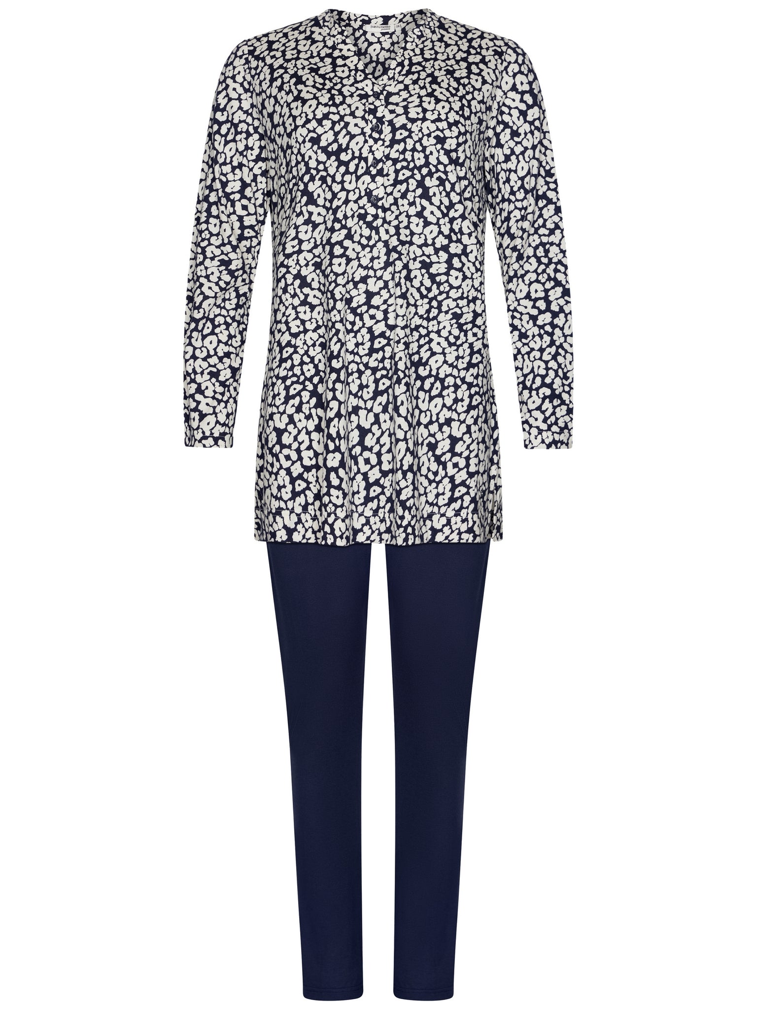 pastunette-premium-grace-pyjama-blau-animalprint image 1