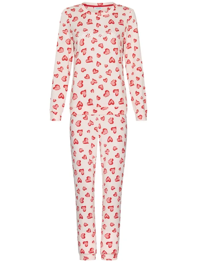 myrebelle-endless-love-damen-pyjama-rosa-herzen-fleece image 1