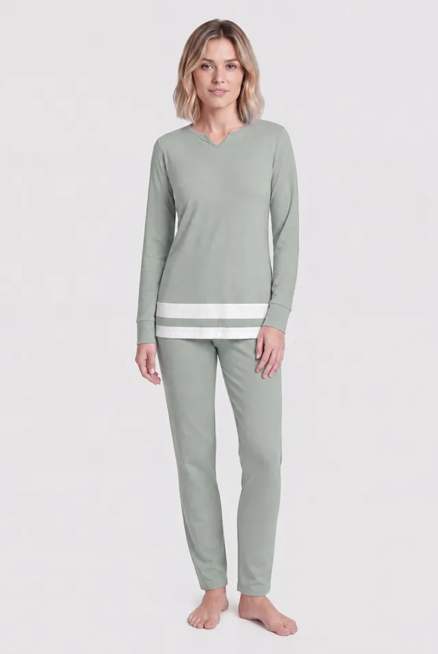 r-sch-be-happy-pyjama-lang-gr-n-schlafanzug image 1