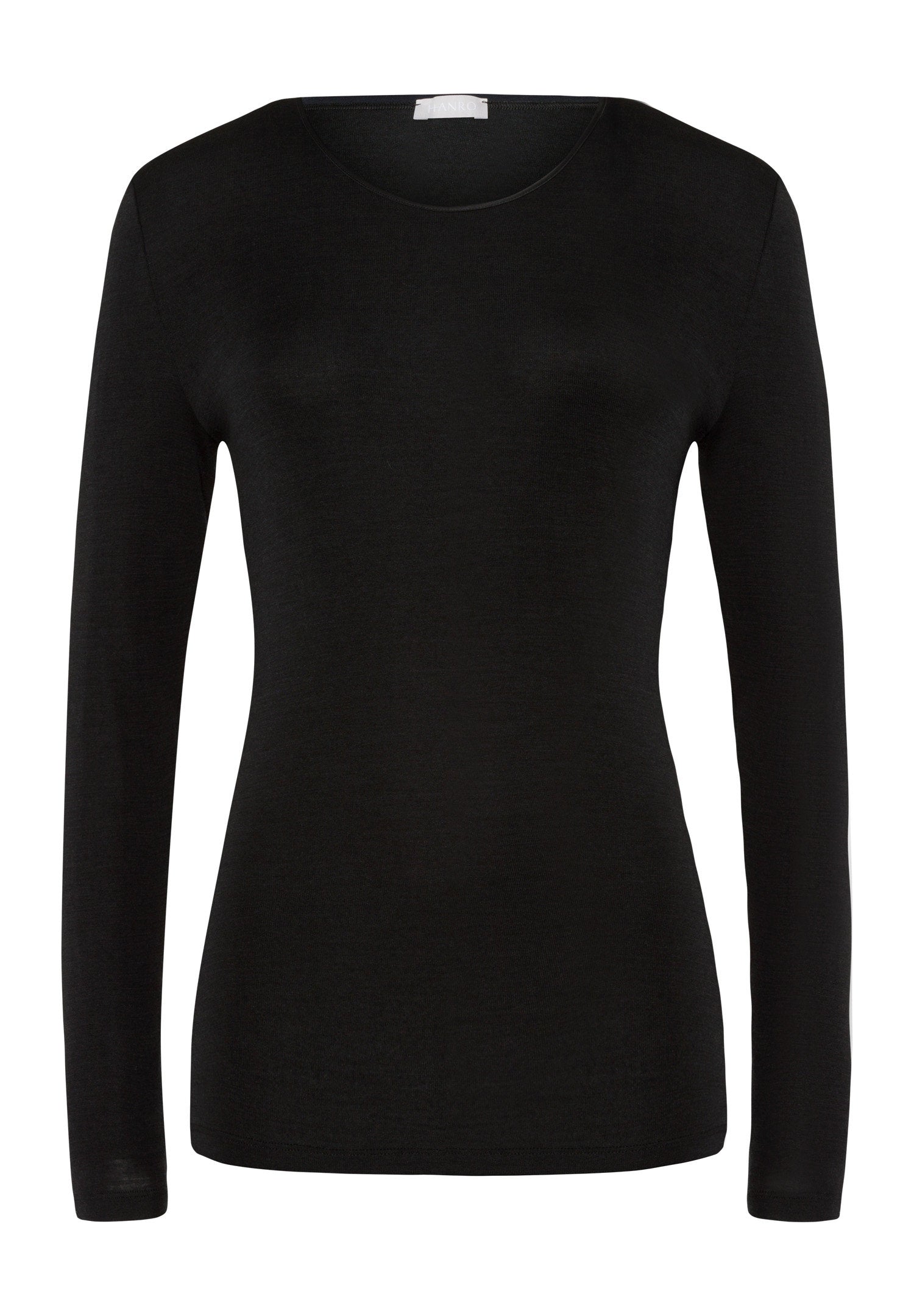 hanro-woolen-silk-shirt-langarm-schwarz-wolle-seide-top image 1