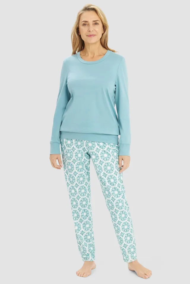 r-sch-be-happy-pyjama-lang-grafikdruck-t-rkis-interlock image 1