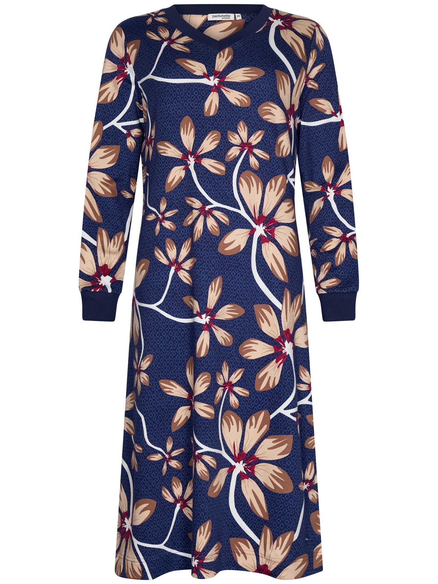 pastunette-premium-midnight-bloom-nachthemd-blau-baumwolle image 1