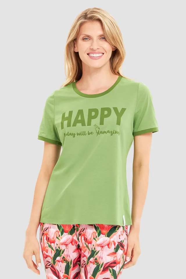 r-sch-be-happy-shirt-kurzarm-gr-n-flamingo-print image 1