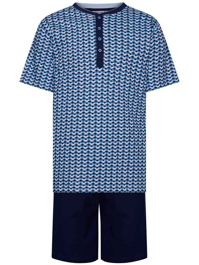 pastunette-starlit-shortama-dunkelblau-kurzpyjama-baumwolle image 1