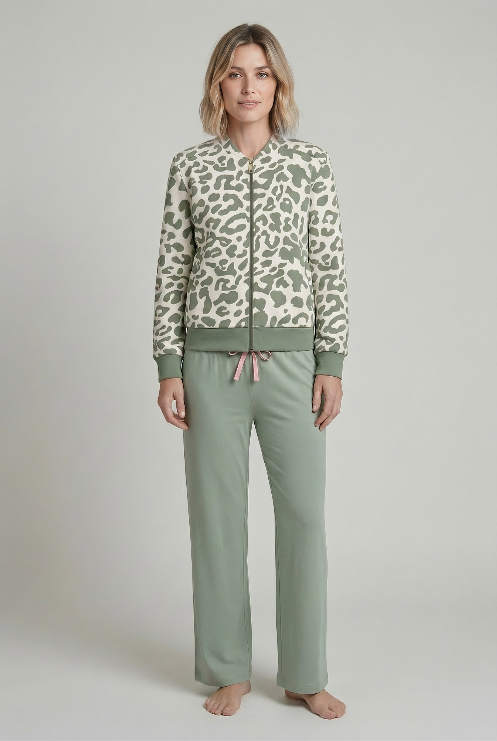 r-sch-be-happy-sweatjacke-leo-print-gr-n-baumwolle-modal image 4