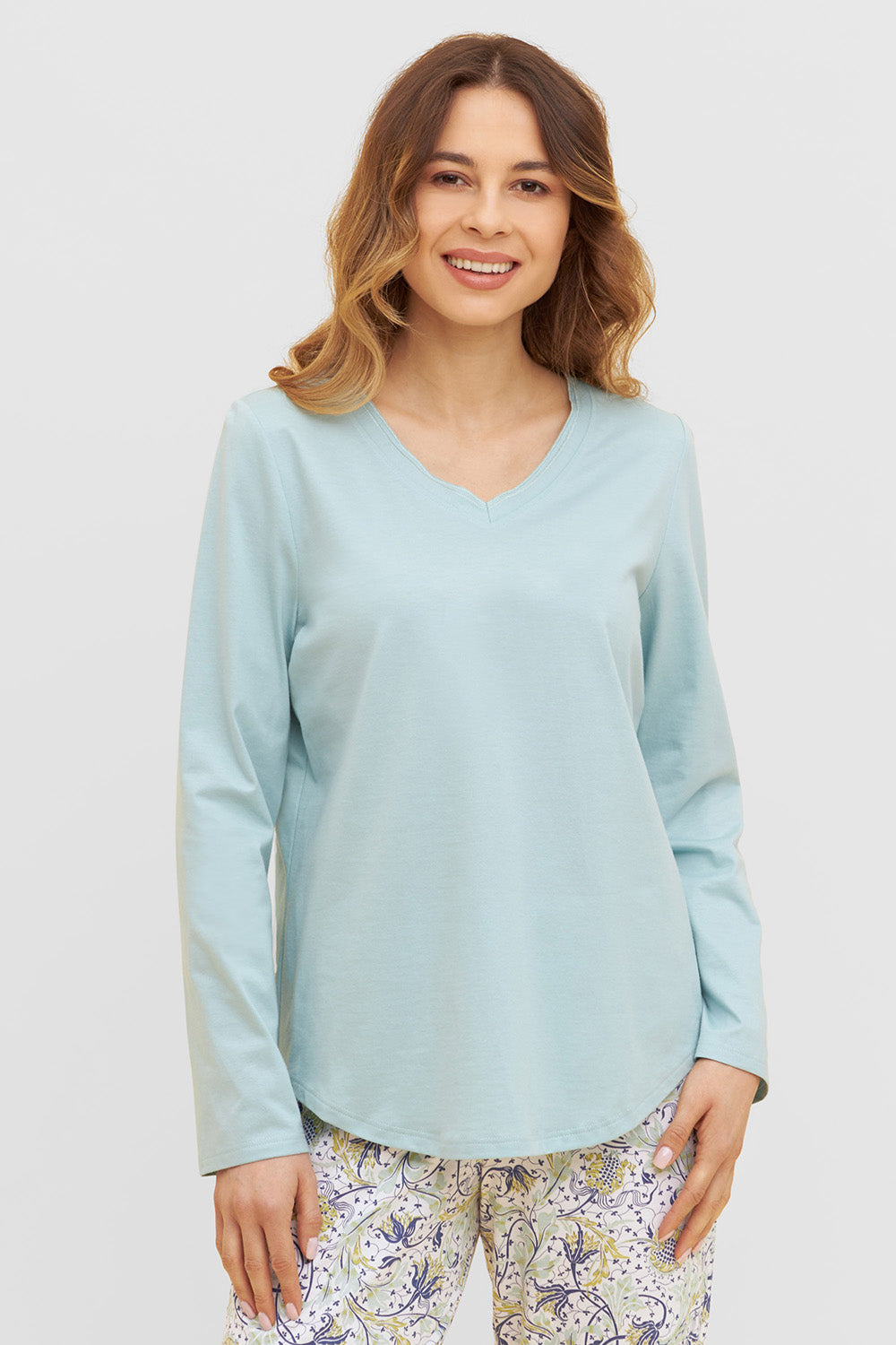 r-sch-be-happy-shirt-langarm-blau-v-ausschnitt image 7