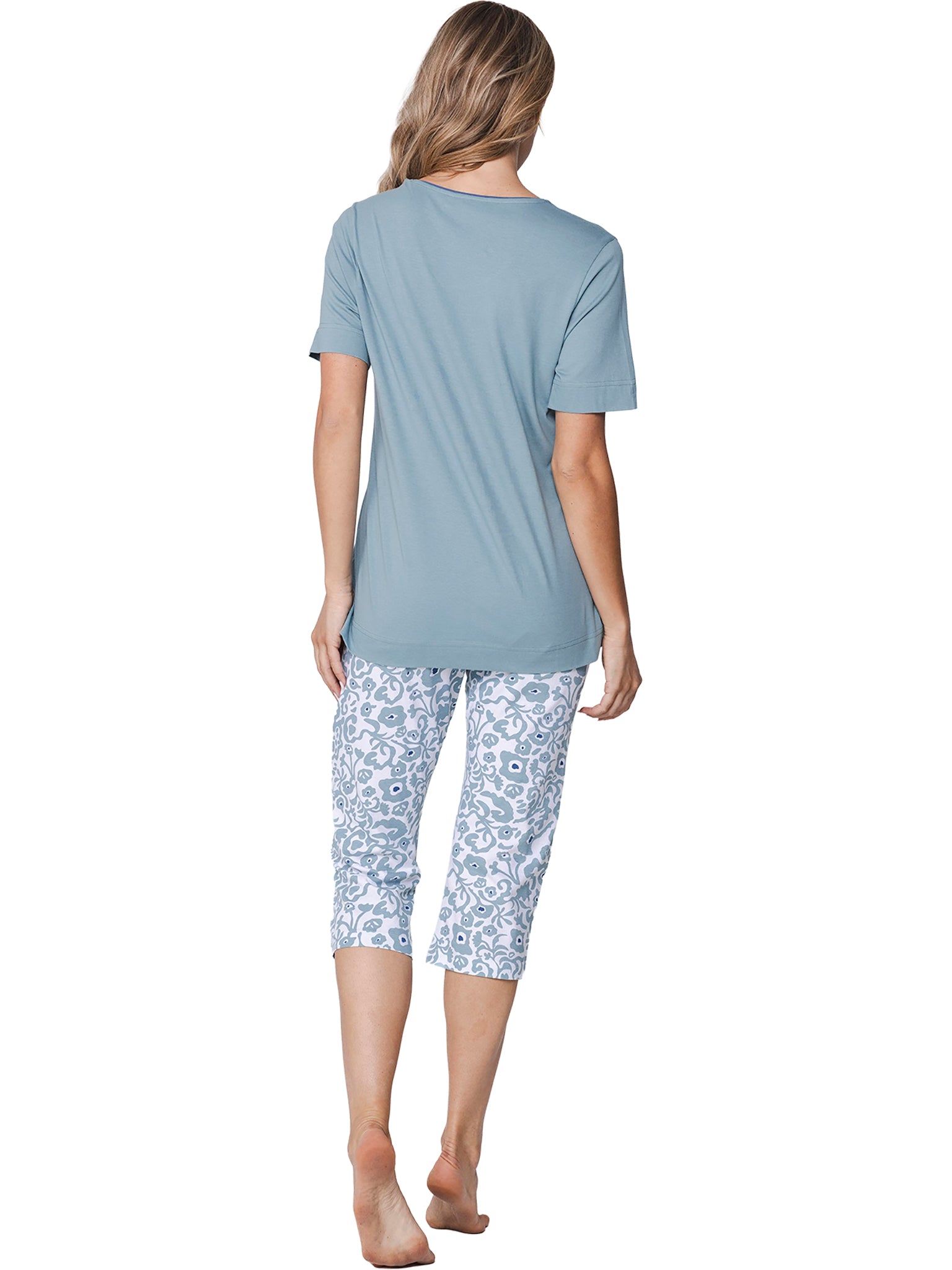 pastunette-stone-blue-pyjama-blau-bio-baumwolle-3-4 image 5
