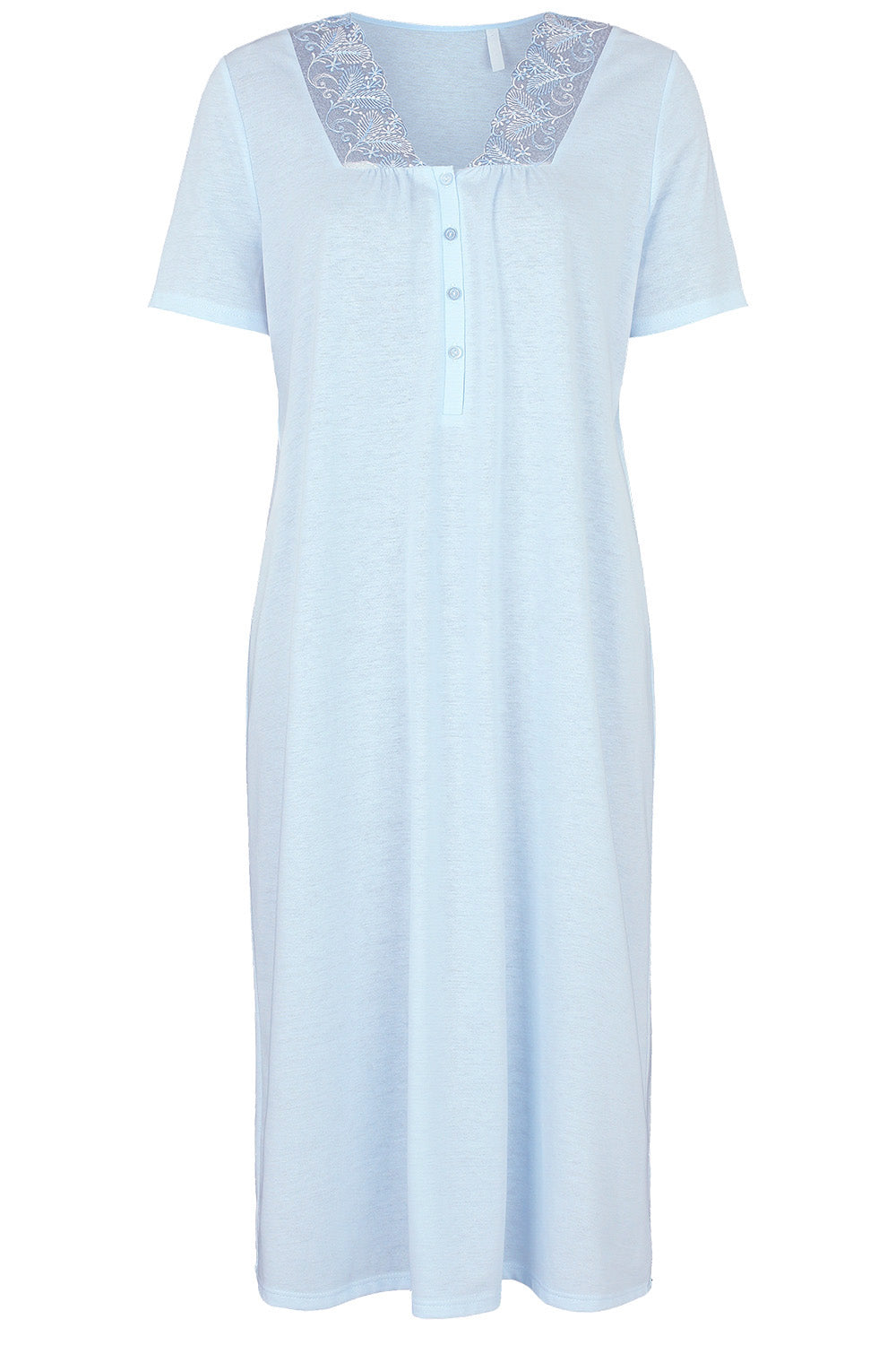r-sch-be-happy-nachthemd-kurzarm-blau-baumwolle image 2