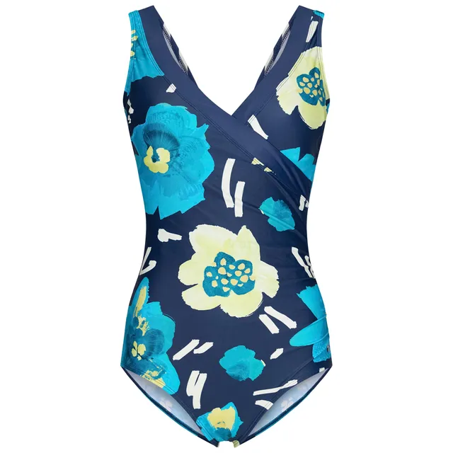 pastunette-beach-bloom-badeanzug-blau-blumenprint-softcups image 1