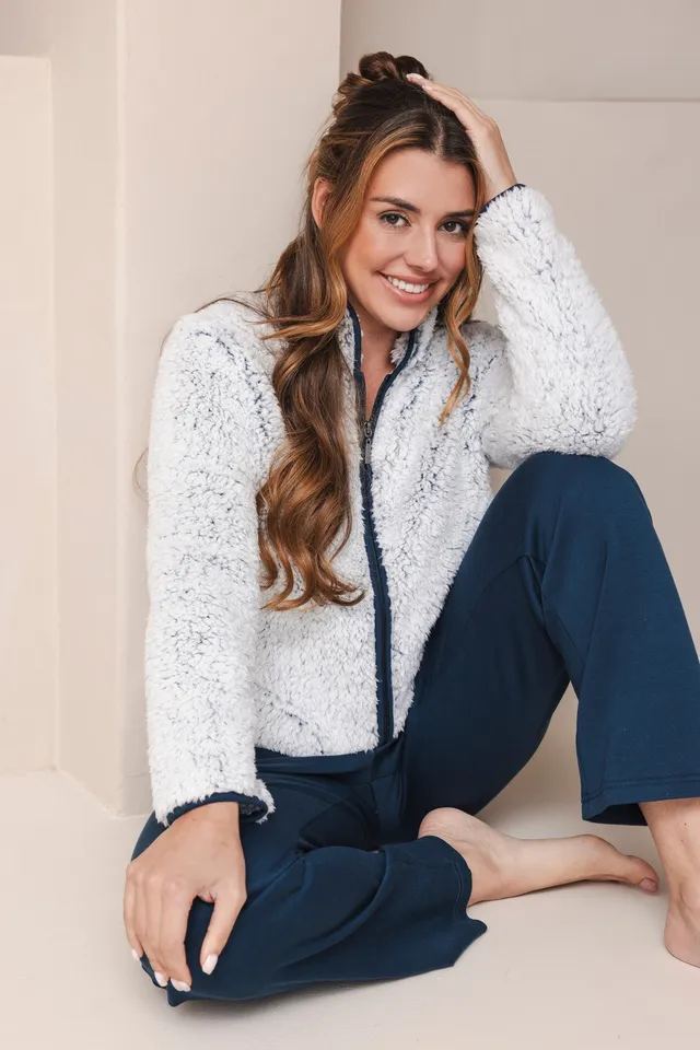 pastunette-nordic-bloom-hausanzug-blau-teddy-fleece image 1