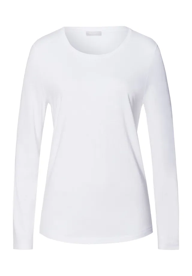 hanro-sleep-lounge-langarmshirt-074844-shirt-wei image 1