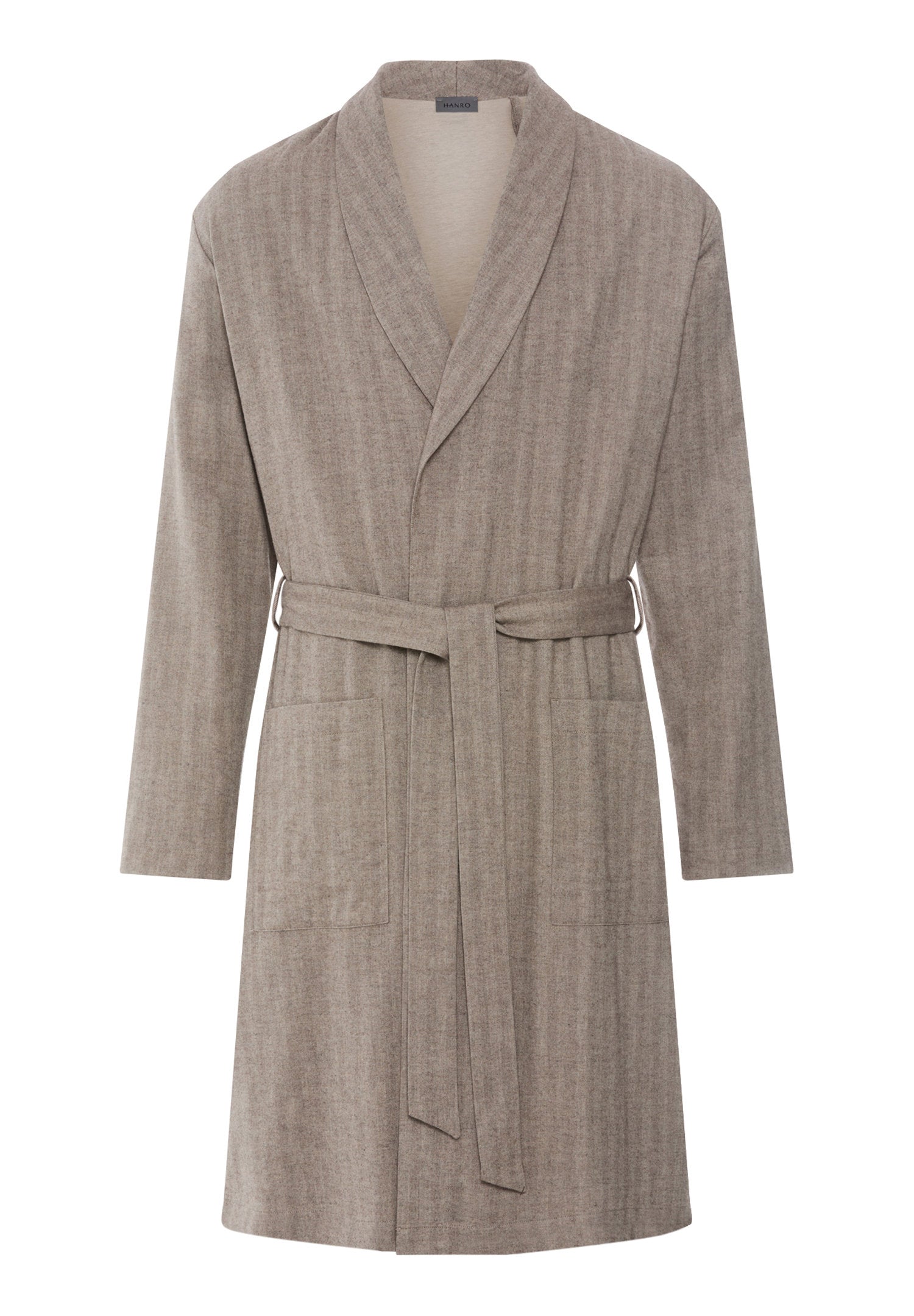 hanro-woolen-luxury-robe-earthy-woven-herren-bademantel-wolle image 1