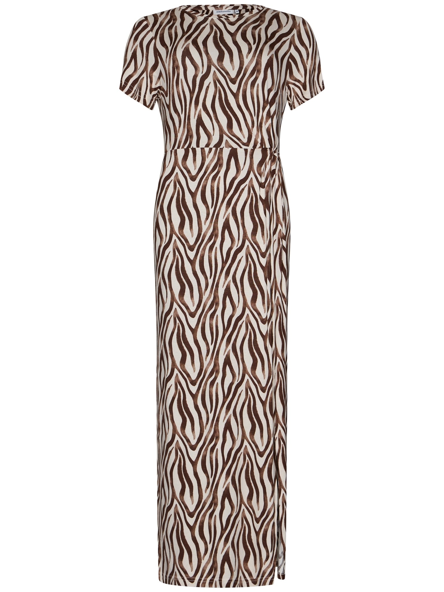 pastunette-safari-kleid-beige-animal-kurzarm-viskose image 1