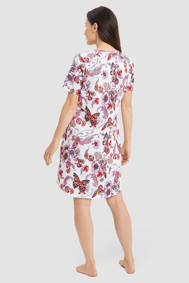 r-sch-be-happy-nachthemd-knielang-baumwolle-rosa-schmetterling image 3