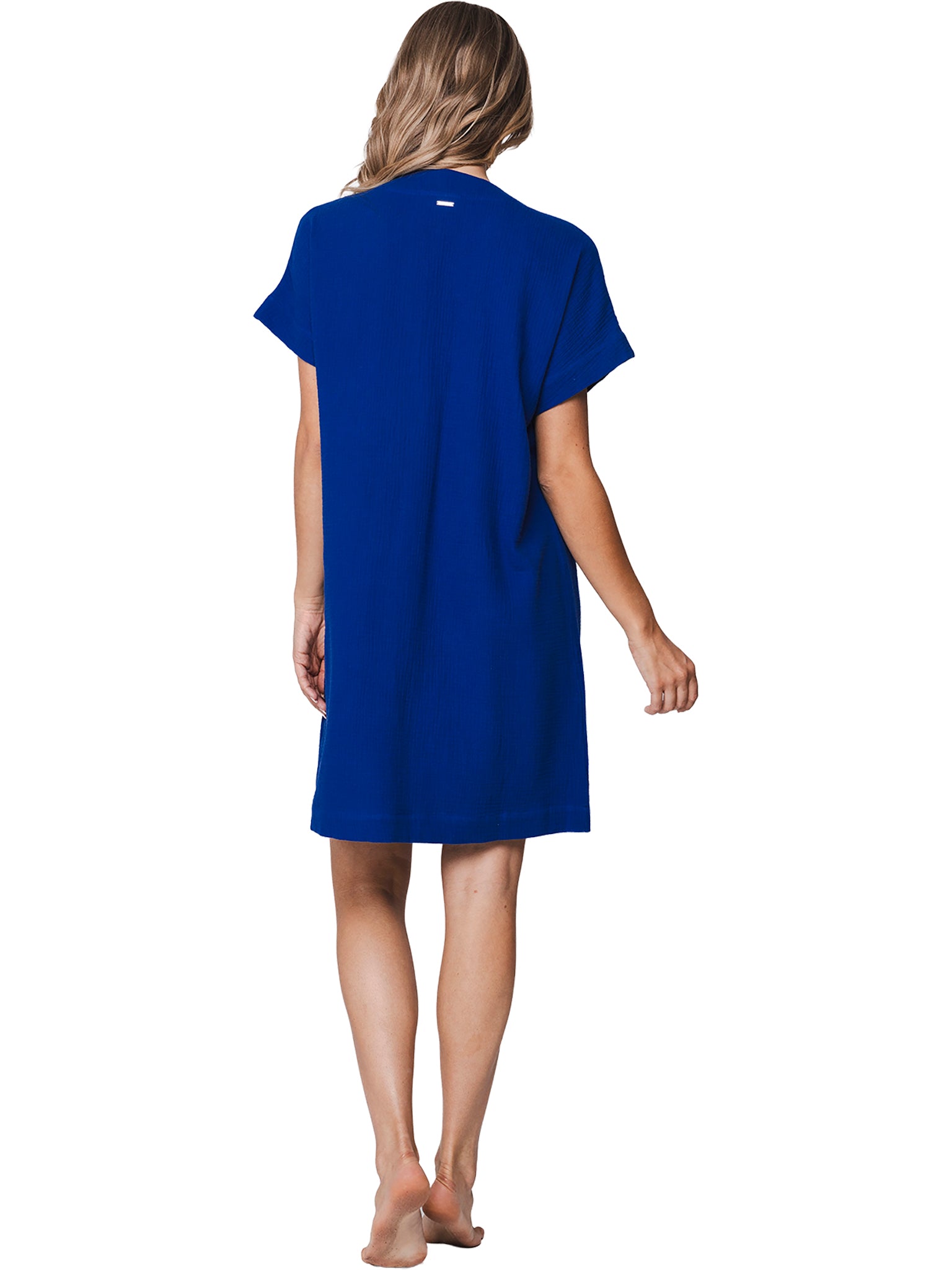pastunette-cobalt-sea-kleid-blau-v-ausschnitt-baumwolle image 4