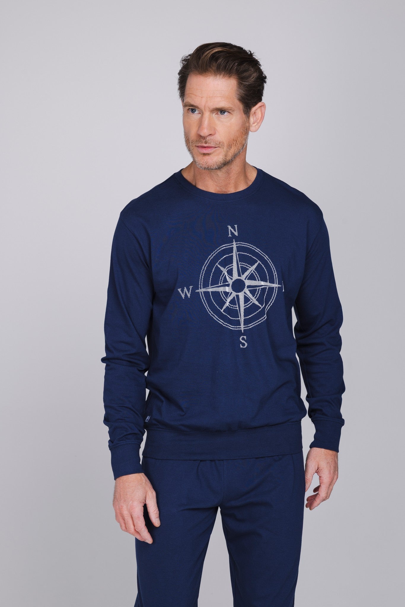 pastunette-cloud-navigator-herren-pyjama-blau-baumwolle image 5