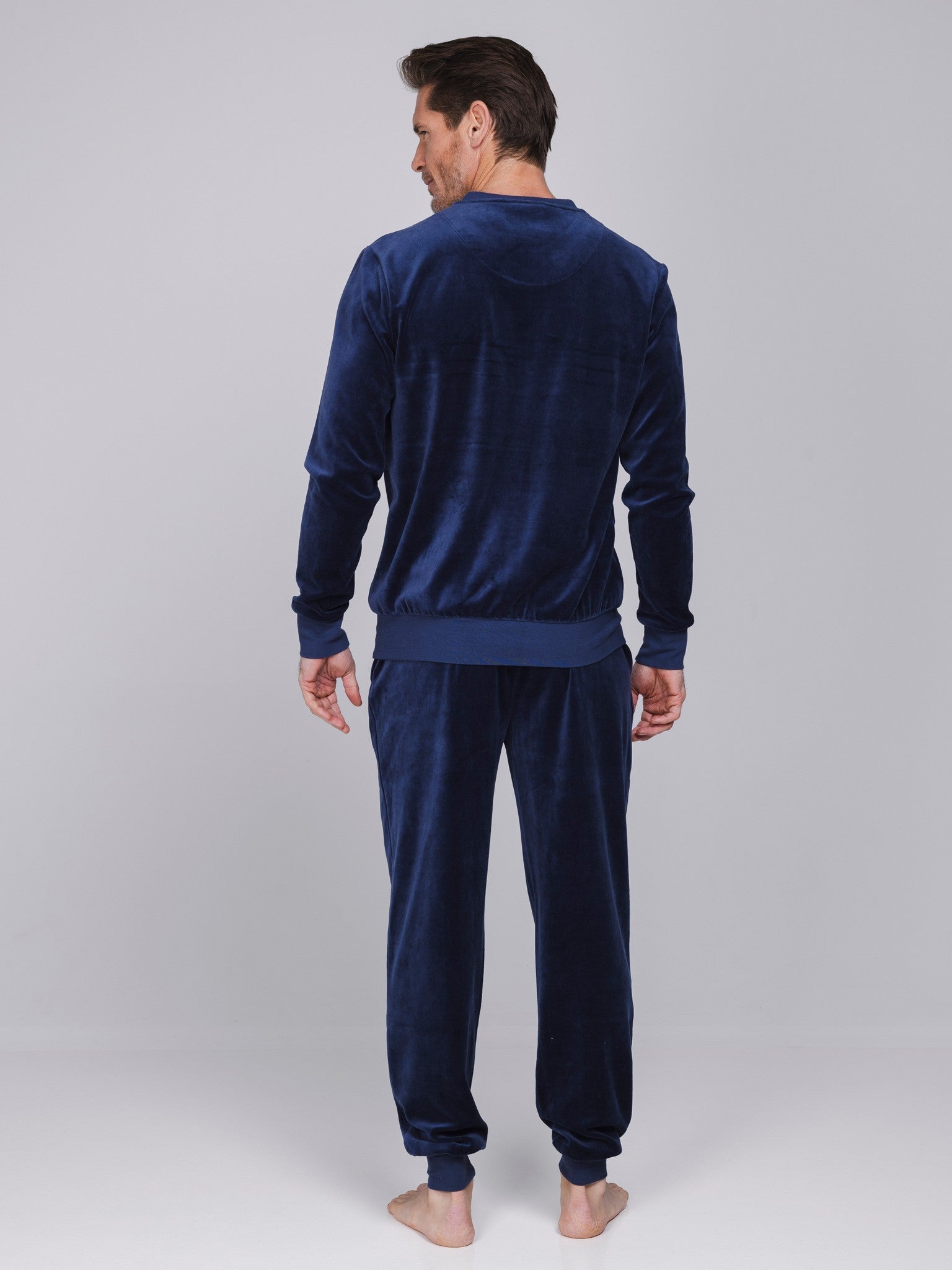 pastunette-northern-nights-pyjama-herren-dunkelblau-velours image 5